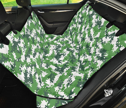 Green And White Digital Camo Print Pet Car Back Seat Cover