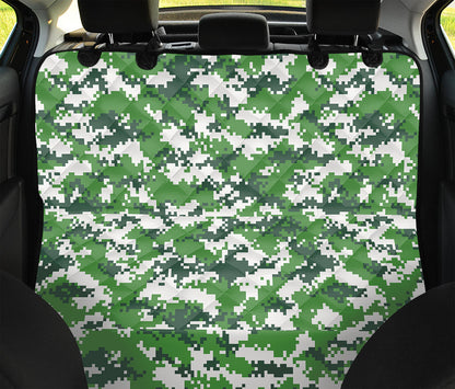 Green And White Digital Camo Print Pet Car Back Seat Cover
