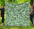 Green And White Digital Camo Print Quilt