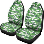 Green And White Digital Camo Print Universal Fit Car Seat Covers