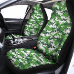 Green And White Digital Camo Print Universal Fit Car Seat Covers