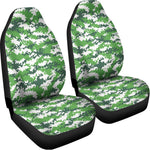 Green And White Digital Camo Print Universal Fit Car Seat Covers