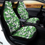 Green And White Digital Camo Print Universal Fit Car Seat Covers