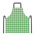 Green And White Gingham Pattern Print Apron
