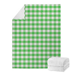 Green And White Gingham Pattern Print Blanket
