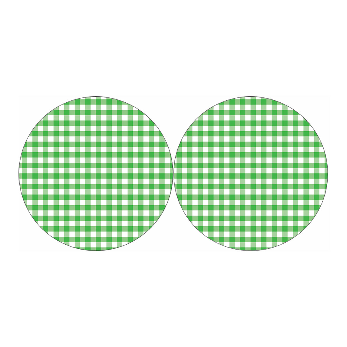 Green And White Gingham Pattern Print Car Coasters