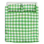 Green And White Gingham Pattern Print Duvet Cover Bedding Set