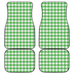 Green And White Gingham Pattern Print Front and Back Car Floor Mats