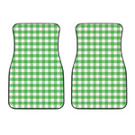 Green And White Gingham Pattern Print Front Car Floor Mats