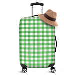 Green And White Gingham Pattern Print Luggage Cover
