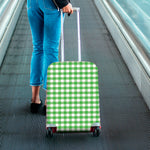 Green And White Gingham Pattern Print Luggage Cover