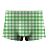 Green And White Gingham Pattern Print Men's Boxer Briefs