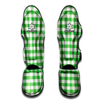 Green And White Gingham Pattern Print Muay Thai Shin Guard