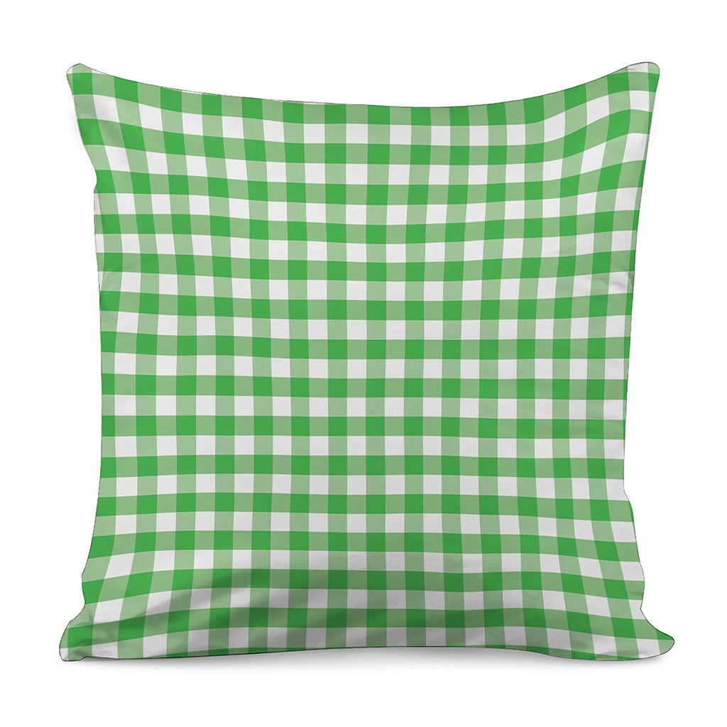 Green And White Gingham Pattern Print Pillow Cover