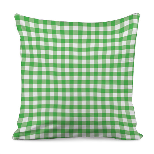 Green And White Gingham Pattern Print Pillow Cover
