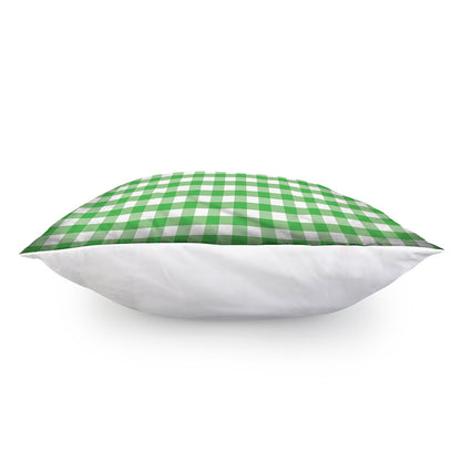 Green And White Gingham Pattern Print Pillow Cover