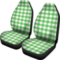 Green And White Gingham Pattern Print Universal Fit Car Seat Covers