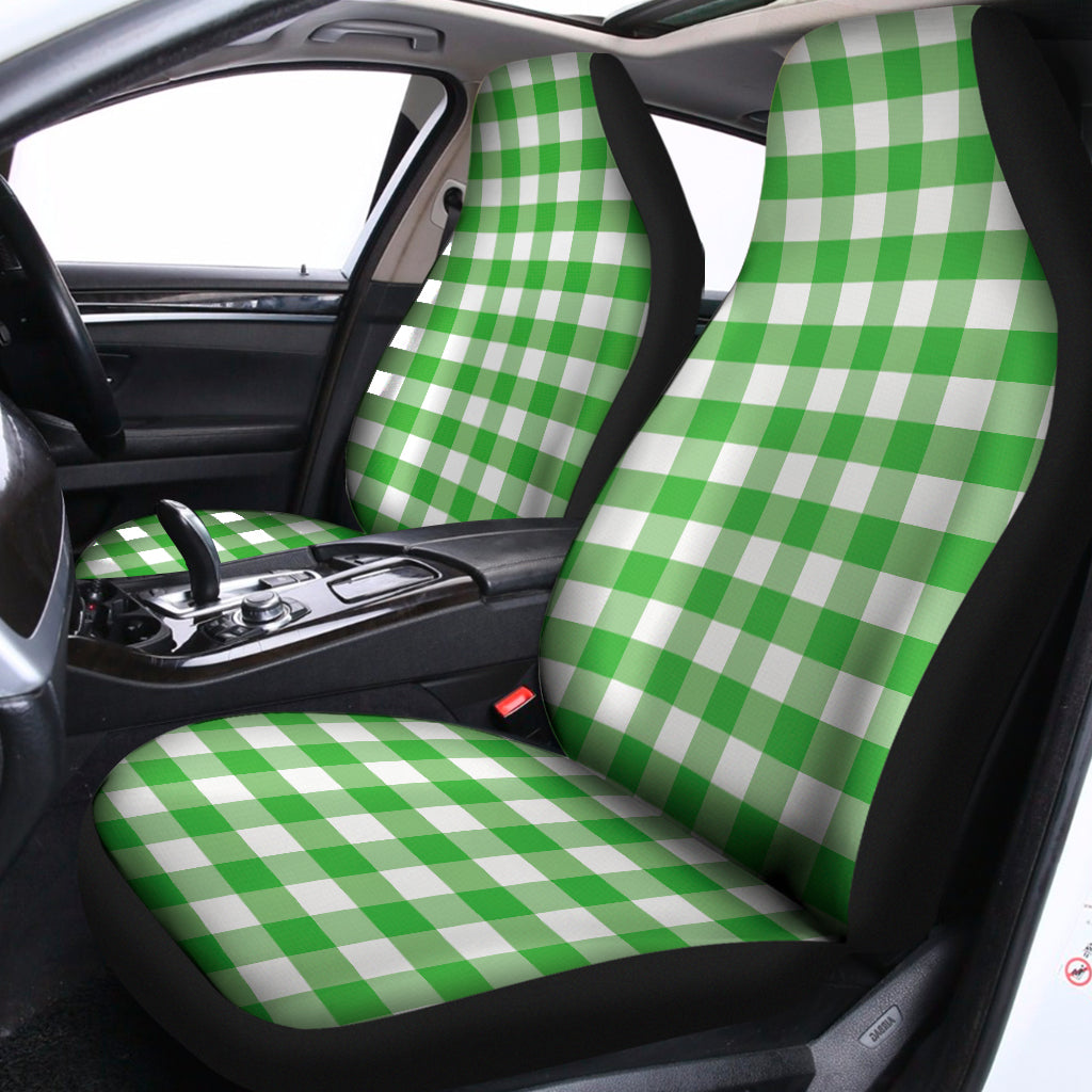 Green And White Gingham Pattern Print Universal Fit Car Seat Covers