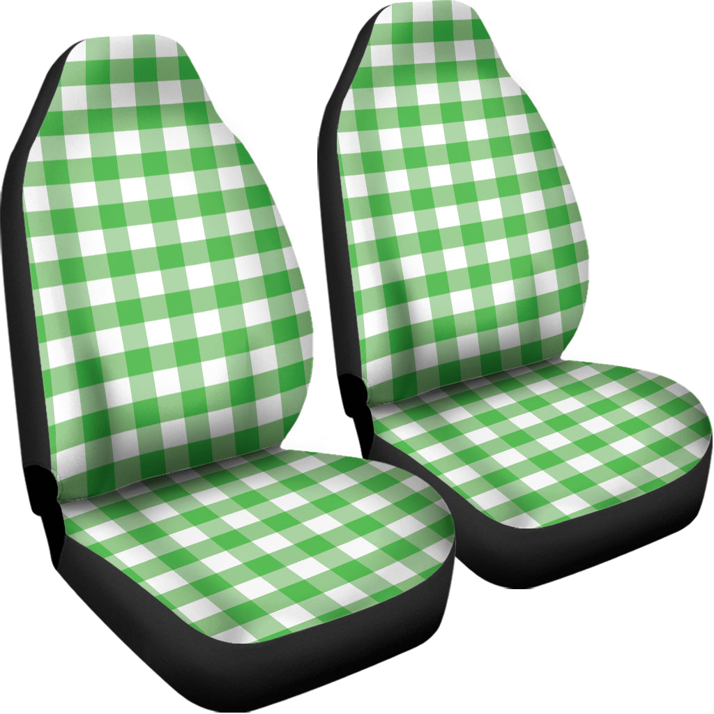Green And White Gingham Pattern Print Universal Fit Car Seat Covers
