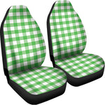 Green And White Gingham Pattern Print Universal Fit Car Seat Covers