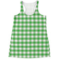 Green And White Gingham Pattern Print Women's Racerback Tank Top