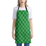 Green And White Plaid Pattern Print Apron