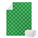 Green And White Plaid Pattern Print Blanket