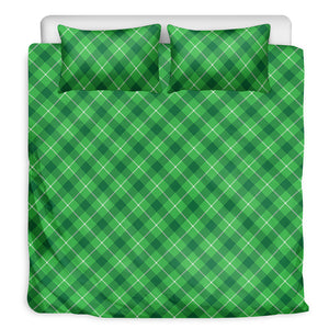 Green And White Plaid Pattern Print Duvet Cover Bedding Set