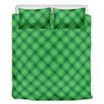 Green And White Plaid Pattern Print Duvet Cover Bedding Set