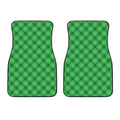 Green And White Plaid Pattern Print Front Car Floor Mats
