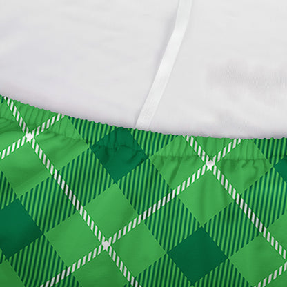 Green And White Plaid Pattern Print Sofa Cover