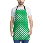 Green And White Polka Dot Pattern Print Apron