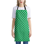 Green And White Polka Dot Pattern Print Apron
