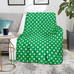 Green And White Polka Dot Pattern Print Blanket