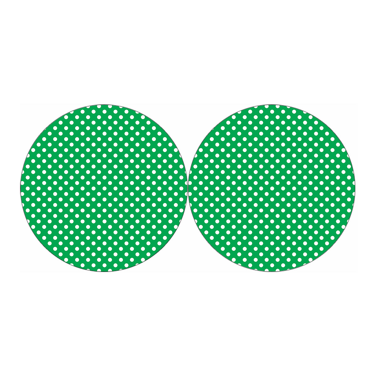 Green And White Polka Dot Pattern Print Car Coasters