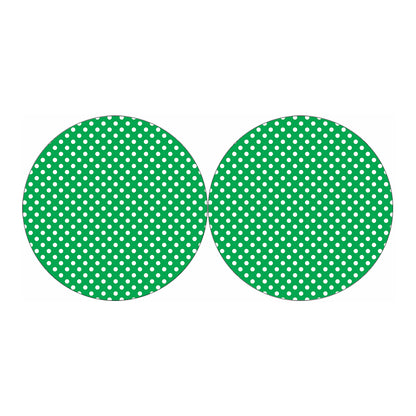 Green And White Polka Dot Pattern Print Car Coasters