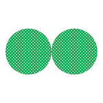 Green And White Polka Dot Pattern Print Car Coasters