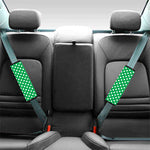 Green And White Polka Dot Pattern Print Car Seat Belt Covers