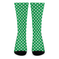 Green And White Polka Dot Pattern Print Crew Socks