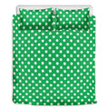 Green And White Polka Dot Pattern Print Duvet Cover Bedding Set