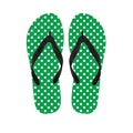 Green And White Polka Dot Pattern Print Flip Flops