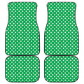 Green And White Polka Dot Pattern Print Front and Back Car Floor Mats