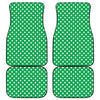 Green And White Polka Dot Pattern Print Front and Back Car Floor Mats