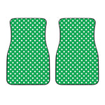 Green And White Polka Dot Pattern Print Front Car Floor Mats