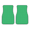 Green And White Polka Dot Pattern Print Front Car Floor Mats