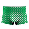 Green And White Polka Dot Pattern Print Men's Boxer Briefs