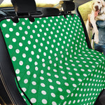 Green And White Polka Dot Pattern Print Pet Car Back Seat Cover