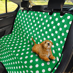 Green And White Polka Dot Pattern Print Pet Car Back Seat Cover