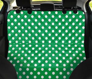 Green And White Polka Dot Pattern Print Pet Car Back Seat Cover