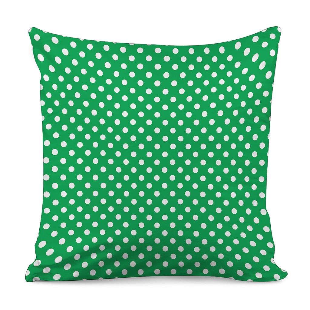 Green And White Polka Dot Pattern Print Pillow Cover